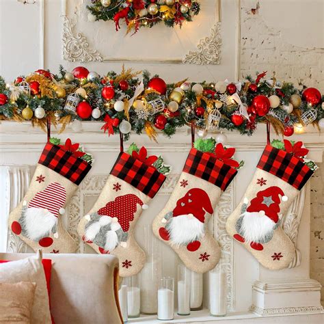 4 pack christmas stockings|christmas stockings set of 4.